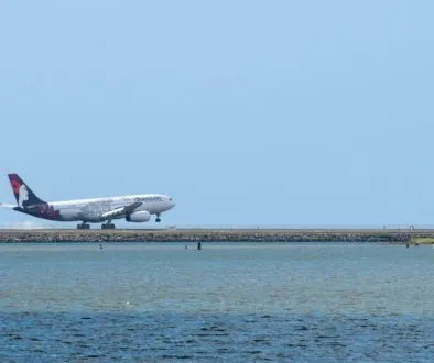 A newly licensed pilot in full uniform smiling confidently from the cockpit of a passenger aircraft.
