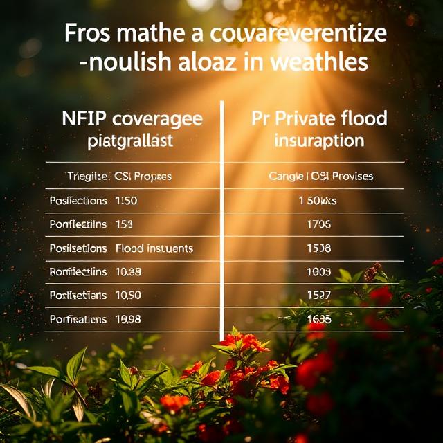 Infographic comparing NFIP coverage limits vs. Private flood insurance options.