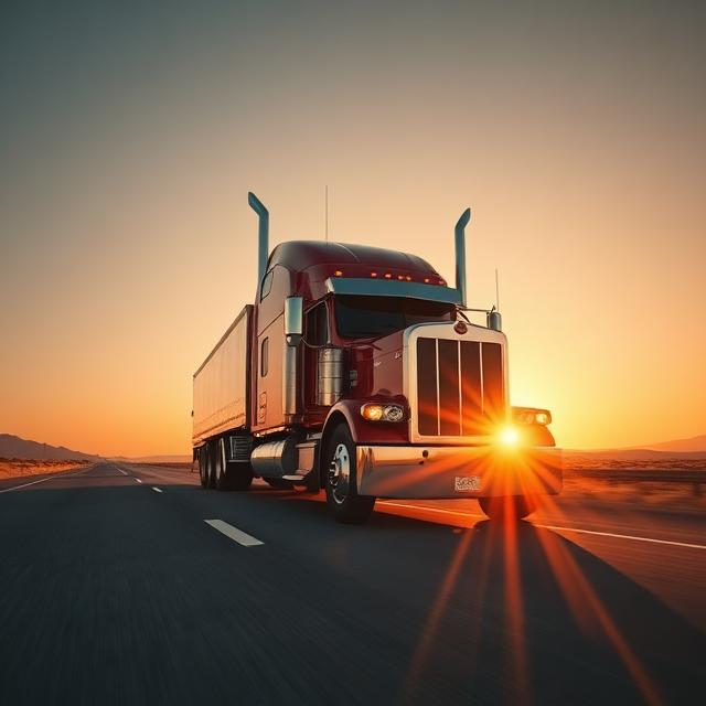 Commercial semi-truck on highway, illustrating owner-operator primary liability insurance requirements.