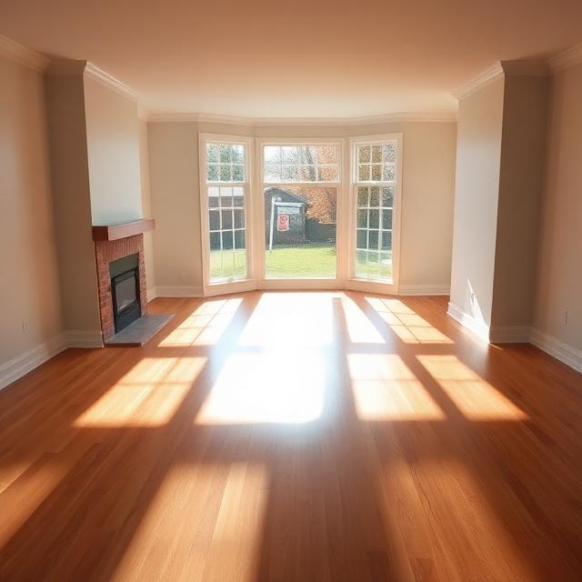 Empty living room in a house for sale, illustrating the need for vacant home insurance coverage.