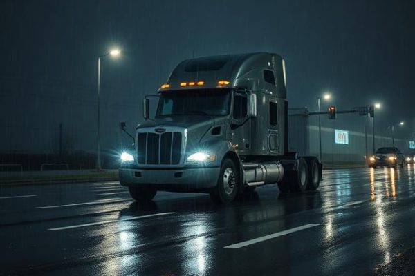 Semi-truck driving without a trailer, illustrating bobtail insurance coverage for leased owner-operators.