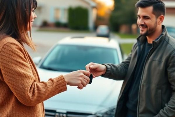 Person borrowing a car from a friend, representing the need for non-owner auto insurance for secondary liability protection.